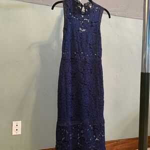 VENUS Navy Lace Maxi Dress